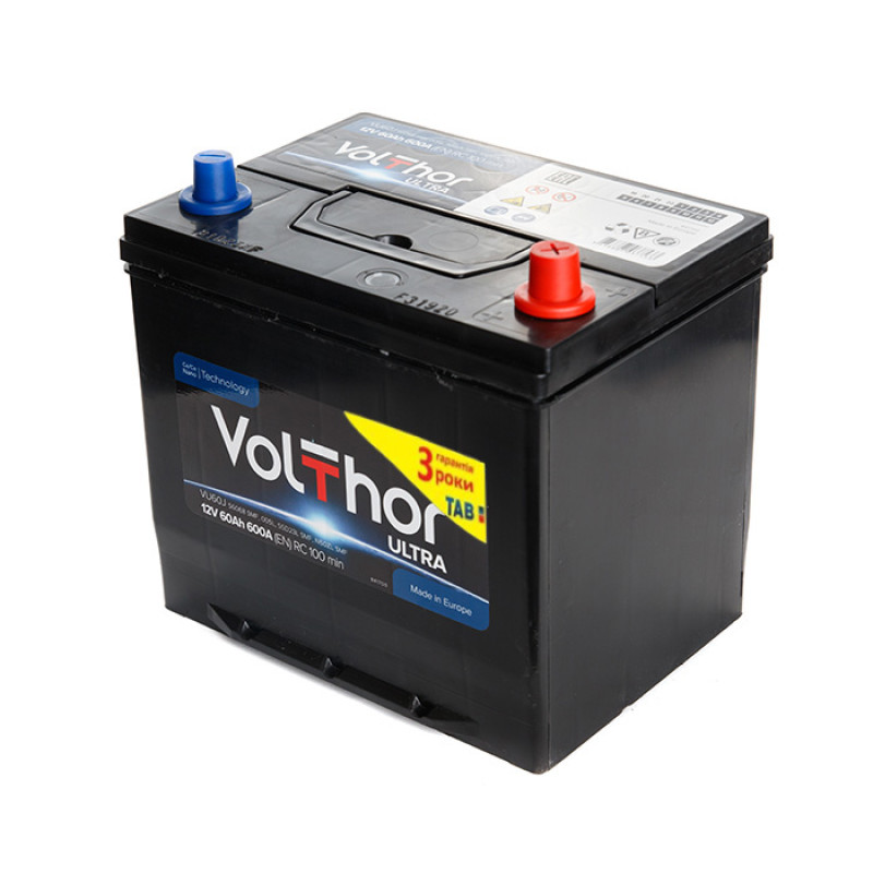 VolThor Ultra, 60 Аг, 600A JIS R+ VolThor Ultra, 60 Аг, 600A JIS R+
