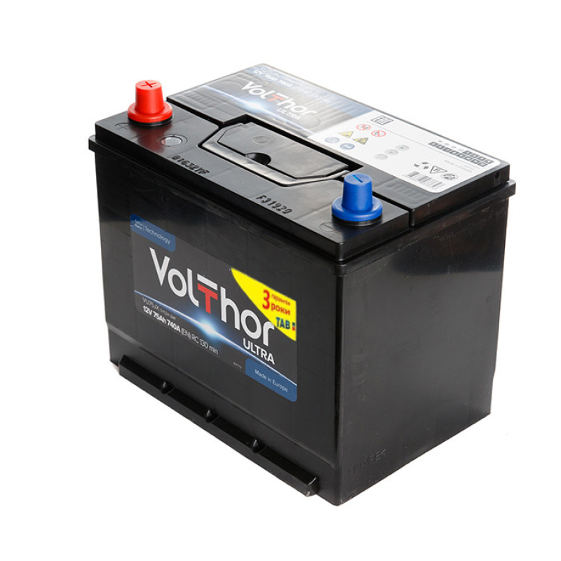 VolThor Ultra, 75 Аг, 740A, JIS 1 VolThor Ultra, 75 Аг, 740A, JIS 1