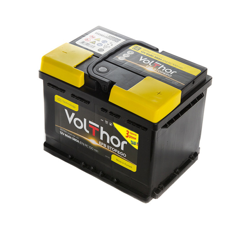 Volthor EFB Stop&Go, 60 Аг, 640А Volthor EFB Stop&Go, 60 Аг, 640А