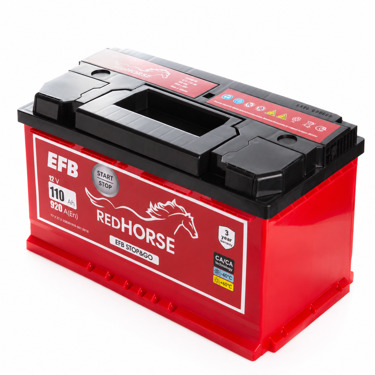 Акумулятор 6cт-110 А/г 920 Ампер R+ (0) Red Horse EFB Start&Stop