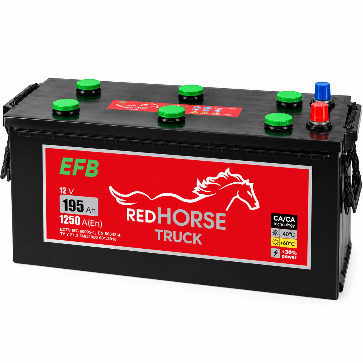 Акумулятор 6cт-195 А/г 1250 Ампер (3) Red Horse EFB Start&Stop