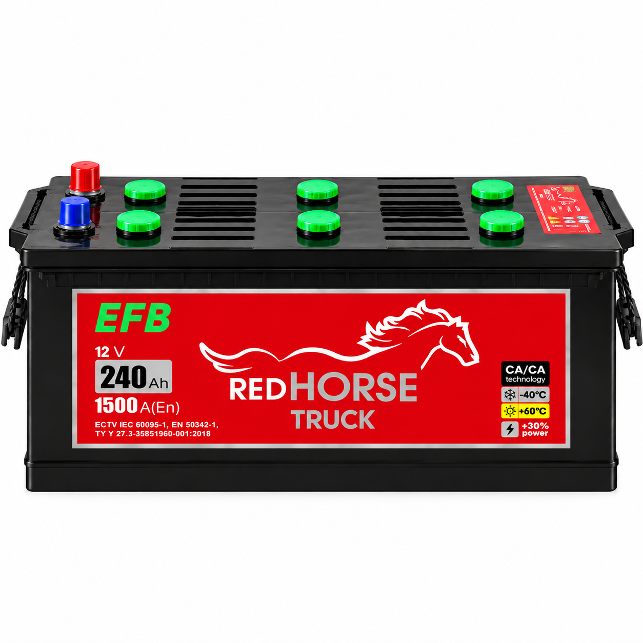 Акумулятор 6cт-240 Аг 1500 Ампер (3) Red Horse EFB Start&Stop