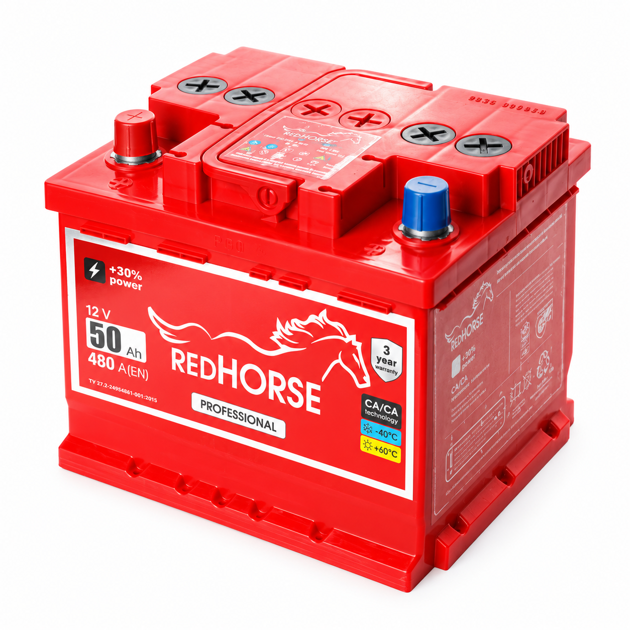 Акумулятор 6cт-50 А/г 480 Ампер L+ (1) Red Horse Professional