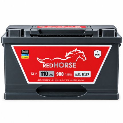 Акумулятор 6cт-110 А/г 900 Ампер R+ (0) Red Horse AGRO