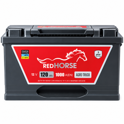 Акумулятор 6cт-120 А/г 1000 Ампер R+ (0) Red Horse AGRO