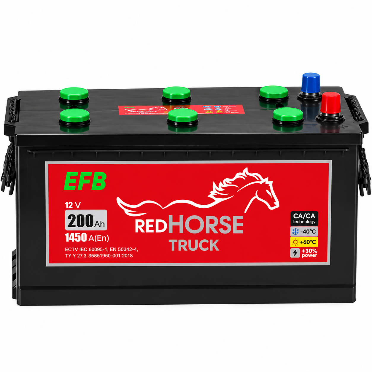 Акумулятор 6cт-200 Аг 1450 Ампер (3) Red Horse EFB Start&Stop Акумулятор 6cт-200 А/г 1450 Ампер (3) Red Horse EFB Start&Stop