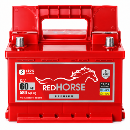 Акумулятор 6cт-60 А/г 580 Ампер Red Horse Premium